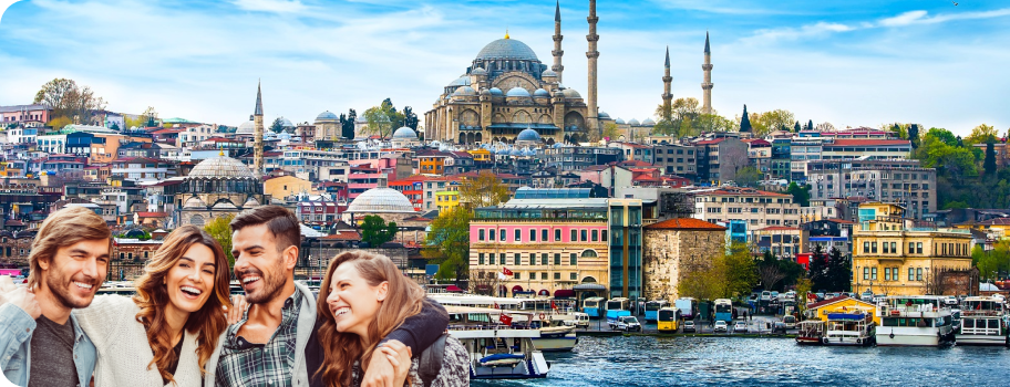 Istanbul cityscape with Blue Mosque